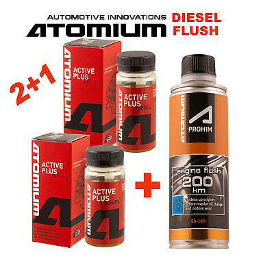 Atomium - Additif d'huile pour moteurs diesel Active Plus et Engine Flush 200 km